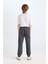 Erkek Çocuk Kargo Cepli Beli Bağcıklı Lastikli Paça Jogger Paça Gabardin Pantolon C7555A824WN 5