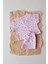 Pembe Çiçek Baskılı Waffle Şort Takım 5