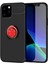 Iphone 12 Kılıf Range Yüzüklü Silikon - Siyah-Kırmızı Arbkd 1