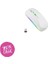 Ultra Slim USB 2.4ghz Beyaz Ledli Şarjlı Kablosuz Mouse Rgb LED Işıklı 1