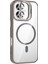 Apple iPhone 16 Kamera Lens Hediyeli Çerçeve Entegre Standlı Magsafe Şarj Özellikli Keep Kapak Kılıf 3