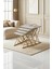 Arden Elite 4'lü Kare Zigon Sehpa Seti – Gold Ayak, Krem Mdf 3