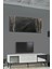 Viva Camlı Tv Sehpası Beyaz Mebran 4 Kapaklı Özel Cam Panelli Modern Tasarım 160x36x53 Cm 1