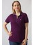 21305 Kısa Kollu Büyük Beden Lacoste Kumas T-Shirt Mor 2