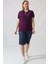 21305 Kısa Kollu Büyük Beden Lacoste Kumas T-Shirt Mor 5