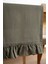 Ruffle Haki Fırfırlı %100 Pamuklu Ham Keten Runner 50X130 cm 6