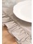 Ruffle Bej Fırfırlı %100 Pamuklu Ham Keten Runner 50X130 cm 4