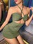 Kadın Yeşil Clup Elbisesi 6680 4