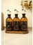 Home Meftune Oval Ahşap Stantlı Amber Zeytinyağı Limon Suyu Sirke Şişesi Yağdanlık 3lü Set 300ML 4