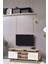 Helena Tv Sehpası Beyaz 2 Kapaklı Açık Raflı Ahşap Görünümlü Atlantik Çam 140x60x36 Cm 1