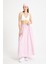 Pembe Çizgili Poplin Beli Lastikli Astarsız Uzun Etek 29277 4