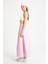 Pembe Çizgili Poplin Beli Lastikli Astarsız Uzun Etek 29277 5