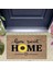 Bej Kapı Önü Paspası Home Sweet Home Papatyalı Desen K-3342 1