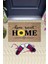 Bej Kapı Önü Paspası Home Sweet Home Papatyalı Desen K-3342 2