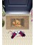 Kahverengi Kapı Önü Paspası Hello Are You There Ayıcık Desen K-3283 2
