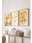 Sarı Ahşap Çerçeveli Mutfak Tablosu Seti, 3 Parça, Dekoratif Posterler 1