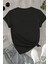 Kadın Siyah Cherry Baskılı Regular Bisiklet Yaka T-Shirt 4