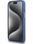 iPhone 15 Uyumlu Kılıf Guess Lisanslı Metal 4g ve Yazı Logolu Kamera Standlı Kapak Mavi 6