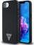 iPhone 16E Uyumlu Kılıf Guess Orjinal Lisanslı M-Safe Şarj Özellikli Grained Triangle Kapak Siyah 1