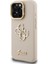 iPhone 16 Pro Uyumlu Kılıf Guess Orjinal Lisanslı Grained Yazı Logolu Kamera Standlı Kapak Bej 2