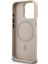 iPhone 15 Pro Max Uyumlu Kılıf Guess Lisanslı M-Safe Şarj Özellikli Kamera Standlı Peony Kapak Bej 7