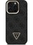 iPhone 15 Pro Uyumlu Kılıf Guess Lisanslı Üçgen Logo 4g Desenli Kamera Standlı Kapak Siyah 3