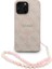 iPhone 15 Pro Max Uyumlu Kılıf Guess Lisanslı M-Safe Uyumlu Bilek Askı Ipli Yazı Logolu Kapak Pembe 1