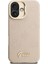 iPhone 16 Uyumlu Kılıf Guess Lisanslı M-Safe Şarj Özellikli Kamera Standlı Pu Deri Peony Kapak Bej 3