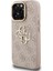 iPhone 16 Pro Max Uyumlu Kılıf Guess Lisanslı Metal 4g ve Yazı Logolu Kamera Standlı Kapak Pembe 2