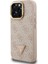 iPhone 15 Pro Uyumlu Kılıf Guess Lisanslı Üçgen Logo 4g Desenli Kamera Standlı Kapak Pembe 2