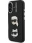 iPhone 16 Uyumlu Kılıf Karl Lagerfeld Lisanslı K&c Heads Pin Kapak Siyah 2
