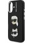 iPhone 16 Uyumlu Kılıf Karl Lagerfeld Lisanslı K&c Heads Pin Kapak Siyah 6