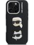 iPhone 16 Pro Uyumlu Kılıf Karl Lagerfeld Lisanslı K&c Heads Pin Kapak Siyah 3