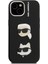 iPhone 14 Uyumlu Kılıf Karl Lagerfeld Lisanslı K&c Heads Pin Kapak Siyah 3