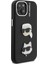 iPhone 14 Uyumlu Kılıf Karl Lagerfeld Lisanslı K&c Heads Pin Kapak Siyah 4