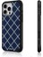 iPhone 16 Pro Max Uyumlu Kılıf M-Safe Şarj Özellikli Youngkit Argyle Serisi Kapak Mavi 4
