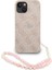 iPhone 14 Uyumlu Kılıf Guess Lisanslı M-Safe Uyumlu Bilek Askı Ipli Yazı Logolu Kapak Pembe 1