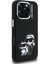 iPhone 16 Pro Uyumlu Kılıf Karl Lagerfeld Lisanslı Karl & Choupette Sketch Logo Sililkon Kapak Siyah 4