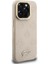 iPhone 15 Pro Uyumlu Kılıf Guess Lisanslı M-Safe Şarj Özellikli Kamera Standlı Peony Kapak Bej 4