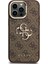iPhone 13 Pro Max Uyumlu Kılıf Guess Lisanslı Metal 4g ve Yazı Logolu Kamera Standlı Kapak Kahve 3