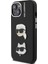 iPhone 15 Uyumlu Kılıf Karl Lagerfeld Lisanslı K&c Heads Pin Kapak Siyah 2