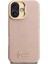 iPhone 16 Uyumlu Kılıf Guess Lisanslı M-Safe Şarj Özellikli Kamera Standlı Pu Deri Peony Kapak Pembe 3