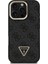 iPhone 16 Pro Uyumlu Kılıf Guess Lisanslı Üçgen Logo 4g Desenli Kamera Standlı Kapak Siyah 3