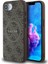 iPhone 16E Uyumlu Kılıf Guess Lisanslı M-Safe Uyumlu Pu Halkalı 4g Desenli Yazı Logolu Kapak Kahve 1