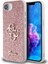iPhone 16E Uyumlu Kılıf Guess Orjinal Lisanslı 4g Büyük Metal Logolu Glitter Kapak Pembe 1