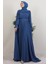 Karanfil Pelerinli Elbise Indigo 1
