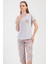 Kadın Kısa Kol Kaprili Pijama Takım , 409060 1