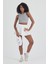Kadın Pamuklu Crop Top Atlet Esnek Kaşkorse Ribanalı Bluz 3