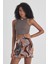 Kadın Pamuklu Crop Top Atlet Esnek Kaşkorse Ribanalı Bluz 1