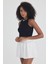 Kadın Pamuklu Crop Top Atlet Esnek Kaşkorse Ribanalı Bluz 2